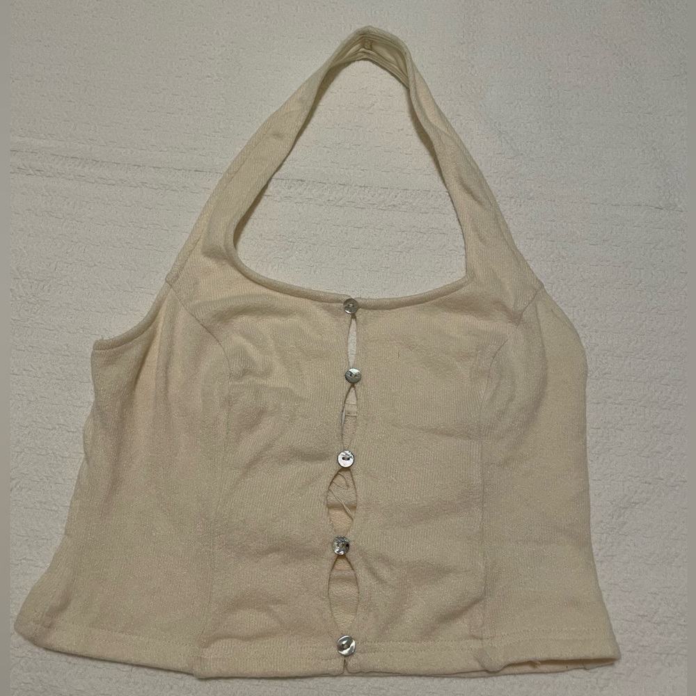 Isalis Cream Halter Tank